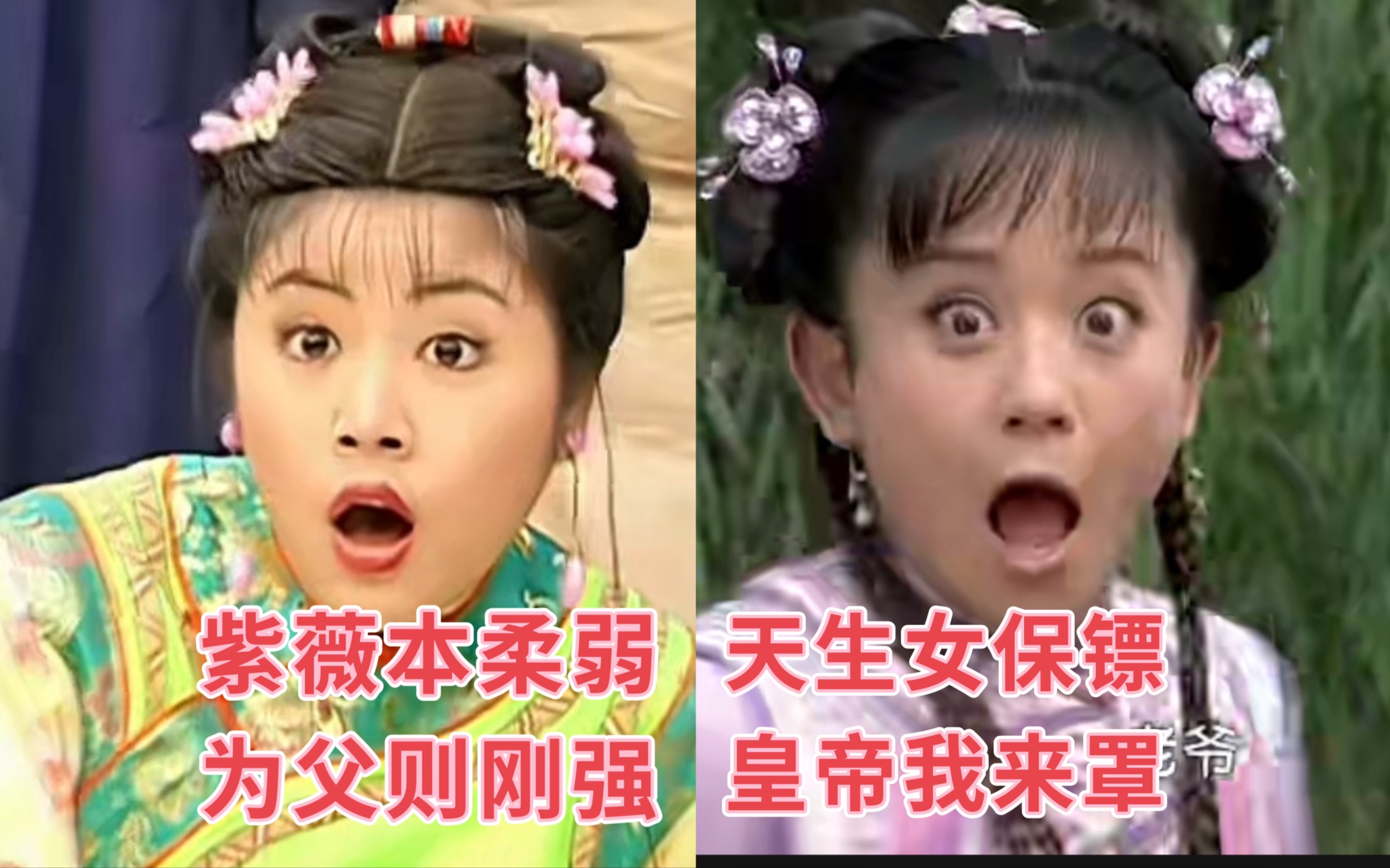 新旧还珠紫薇为皇上挡刀对比:紫薇本柔弱为父则刚强vs天生女保镖皇帝