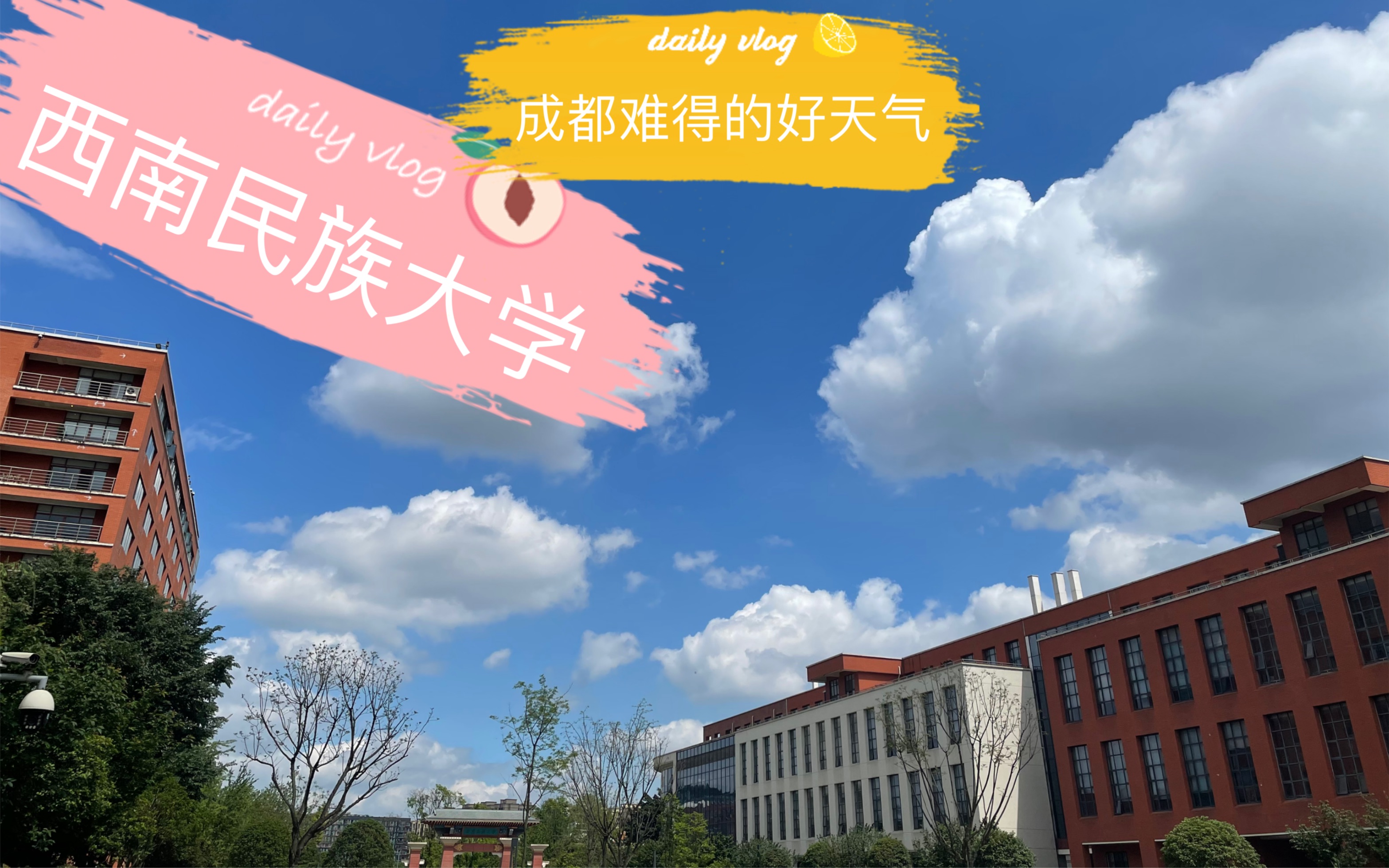 西南民族大學校園 (今天成都的天氣好好呀,第一次拍視頻)