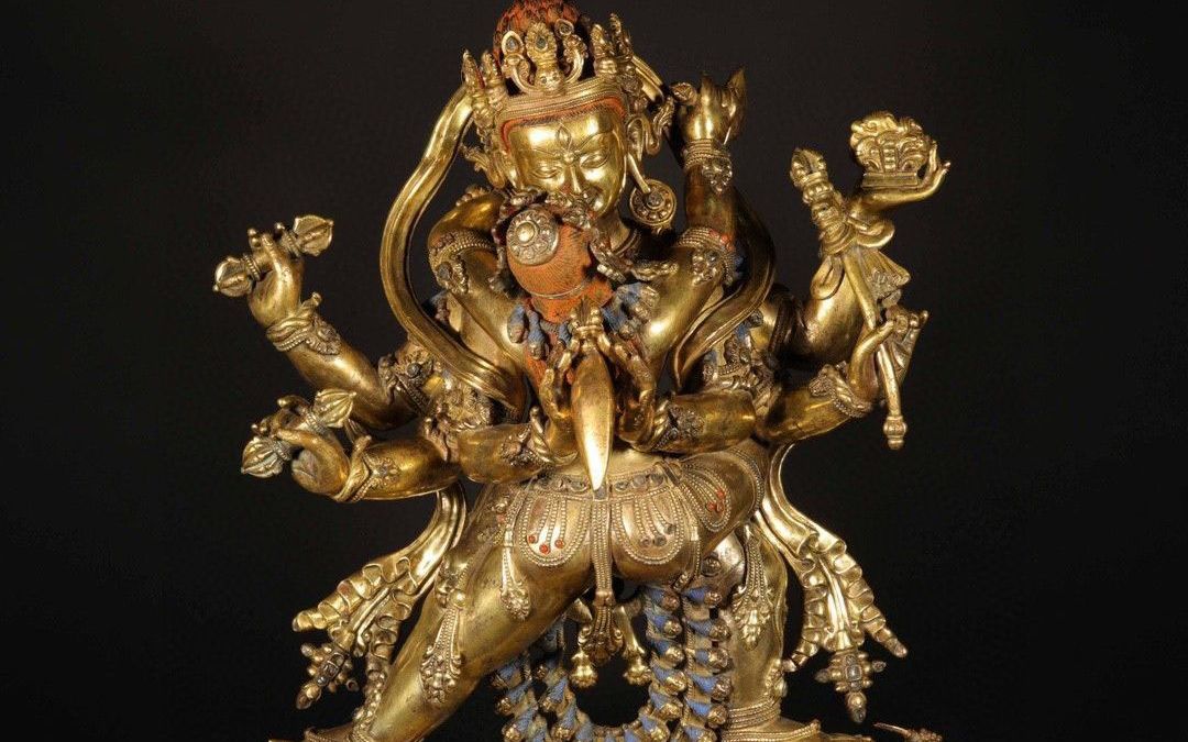 沃唐卡17世纪萨迦派金身喜金刚唐卡