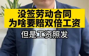 Download Video: 为什么没签劳动合同要给双倍工资，不管是员工还是老板，希望更多人能够看到这条视频