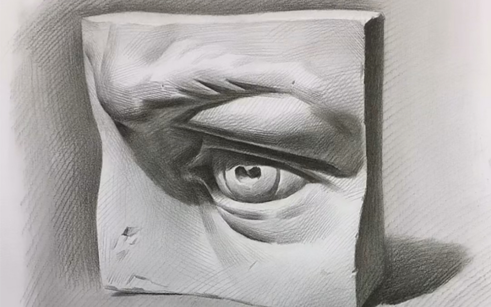 石膏眼睛排线技巧,一学就会!_哔哩哔哩_bilibili