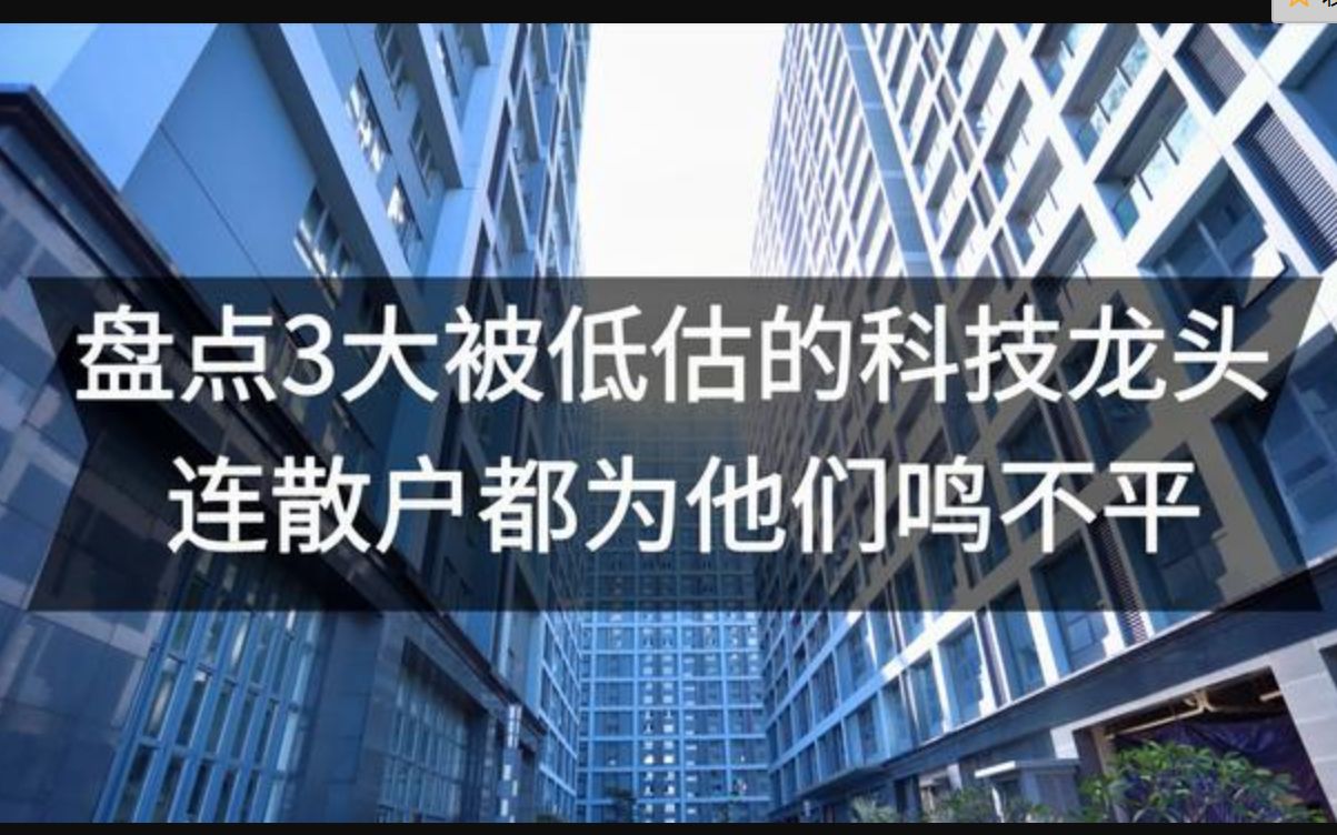 盘点A股被低估的3大科技龙头,业绩好到连散户都为他们鸣不平!哔哩哔哩bilibili