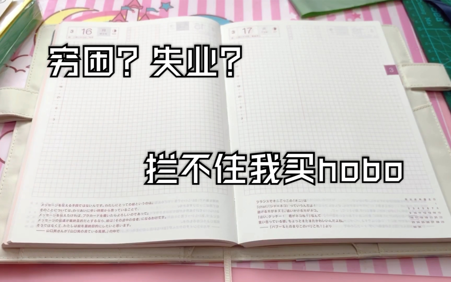 【手帐】老公失业了,我却在开箱六百块的hobo2020手账本,人间惨剧哔哩哔哩bilibili