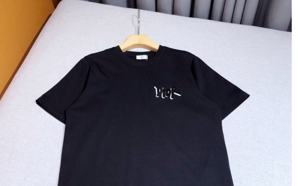 推荐高仿dior迪奥i毛巾绣刺绣字母短袖t恤 23夏季渠道限定新款