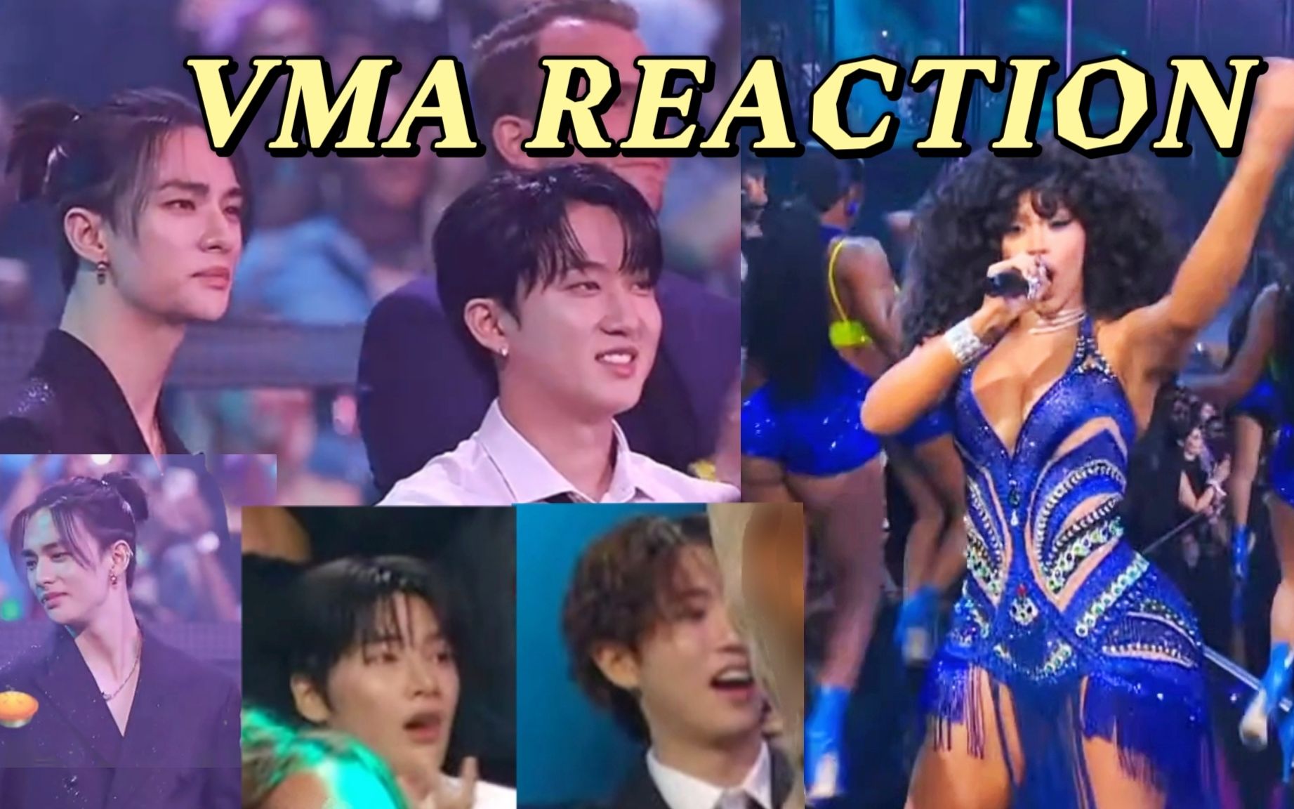 [图]VMA Straykids看Cardi B表演反应 Reaction Bongos feat.Megan Thee Stallion