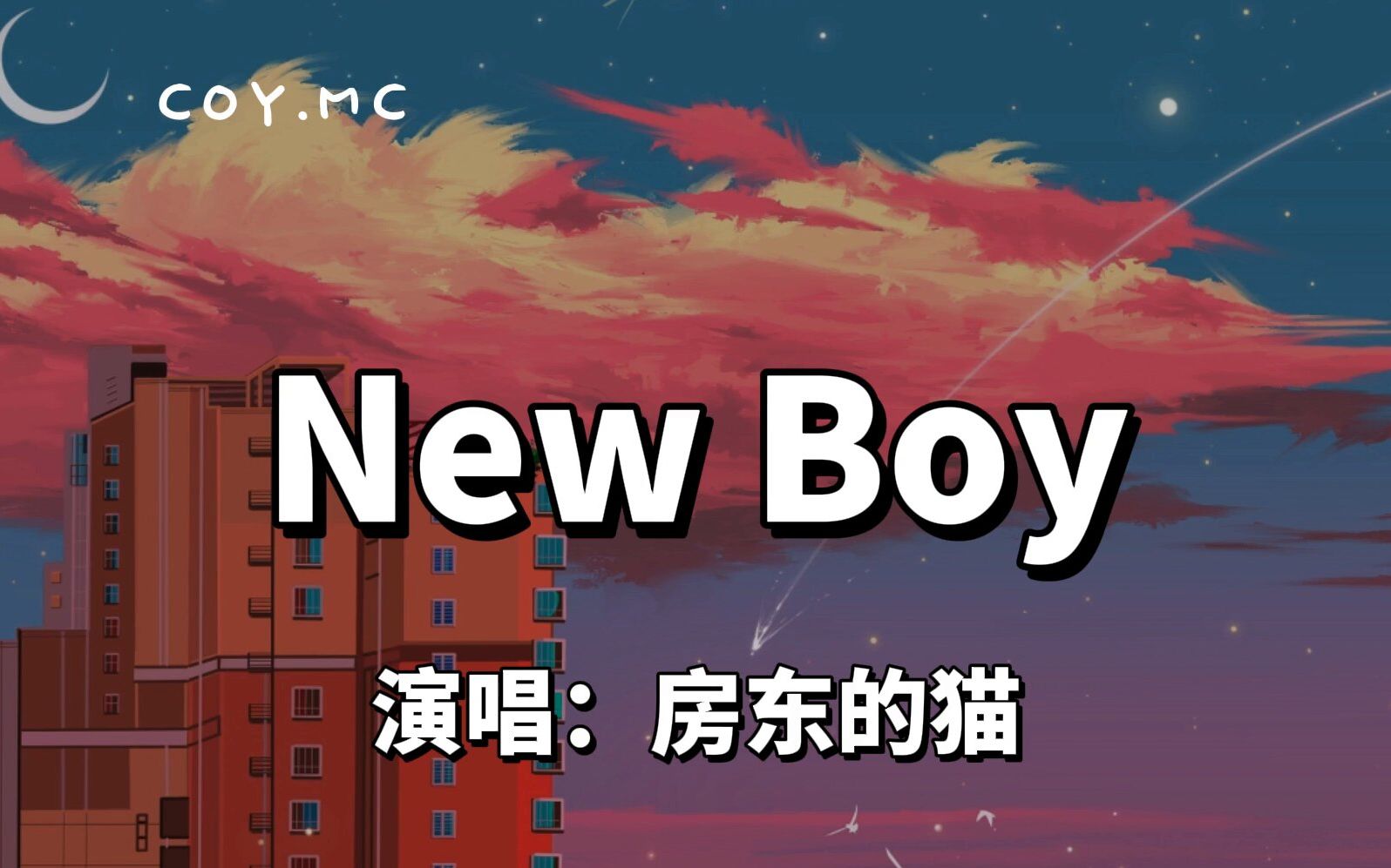 [图]New Boy - 房东的猫『是的我看见到处是阳光 快乐在城市上空飘扬』【原唱：朴树】（动态歌词/Lyrics Video）