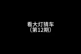 看大灯猜车（第12期）