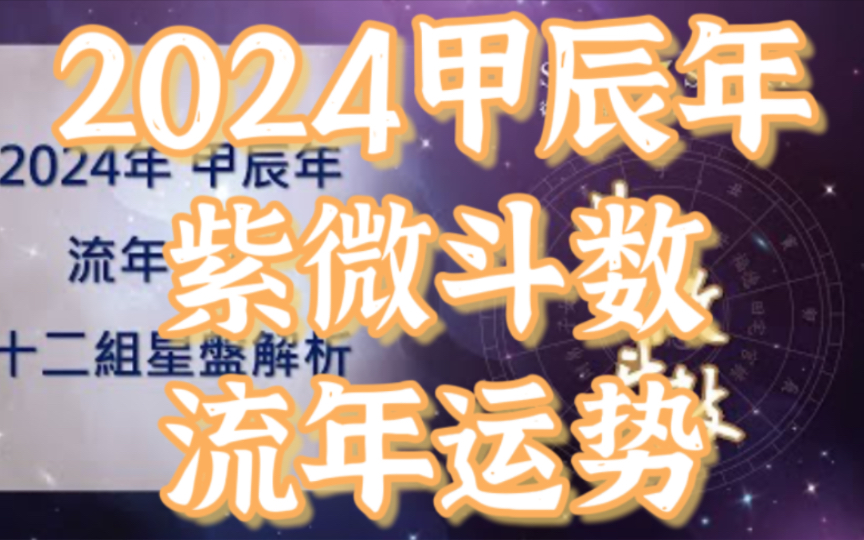 [图]【流年系列】2024甲辰年，紫微斗数流年运势分析及12组星盘解析。