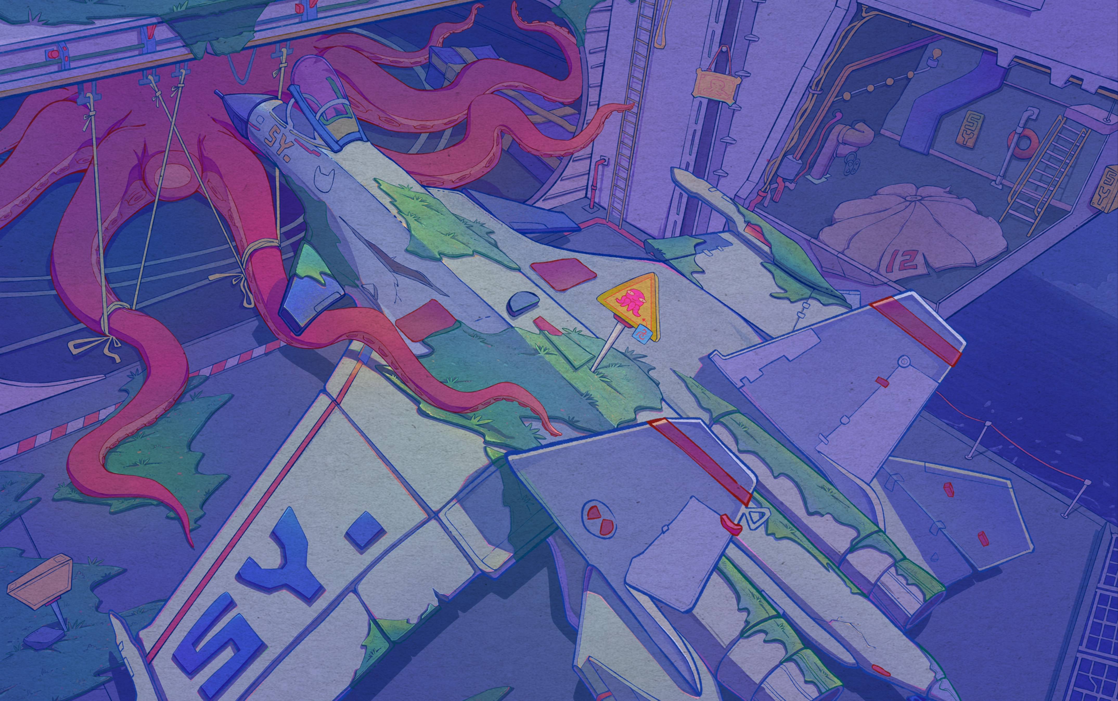 【procreate】蓝海船尾(绘画过程)丨场景氛围平涂