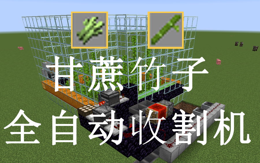 我的世界萌新生存機械教程十二之甘蔗竹子全自動收割機