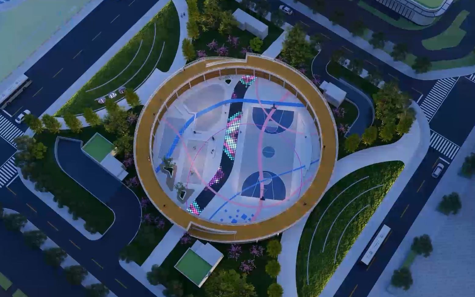 城市运动公园景观设计动画 lumion动画 运动公园 景观设计