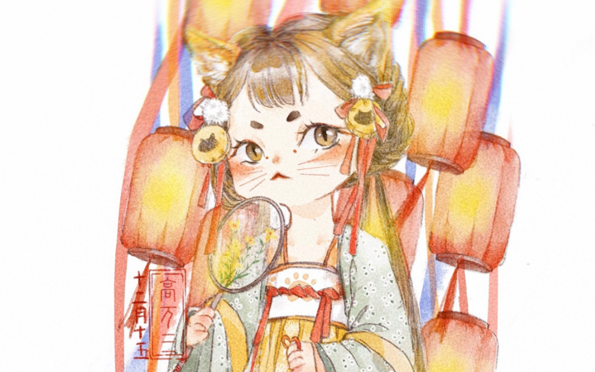 活动  【procreate】古风猫猫拟人系列|小橘猫