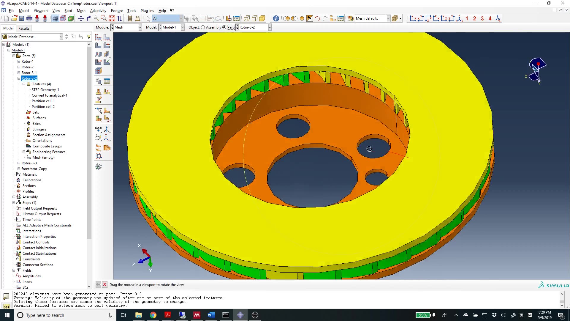 ABAQUS 刹车盘六面体网格划分教程哔哩哔哩bilibili