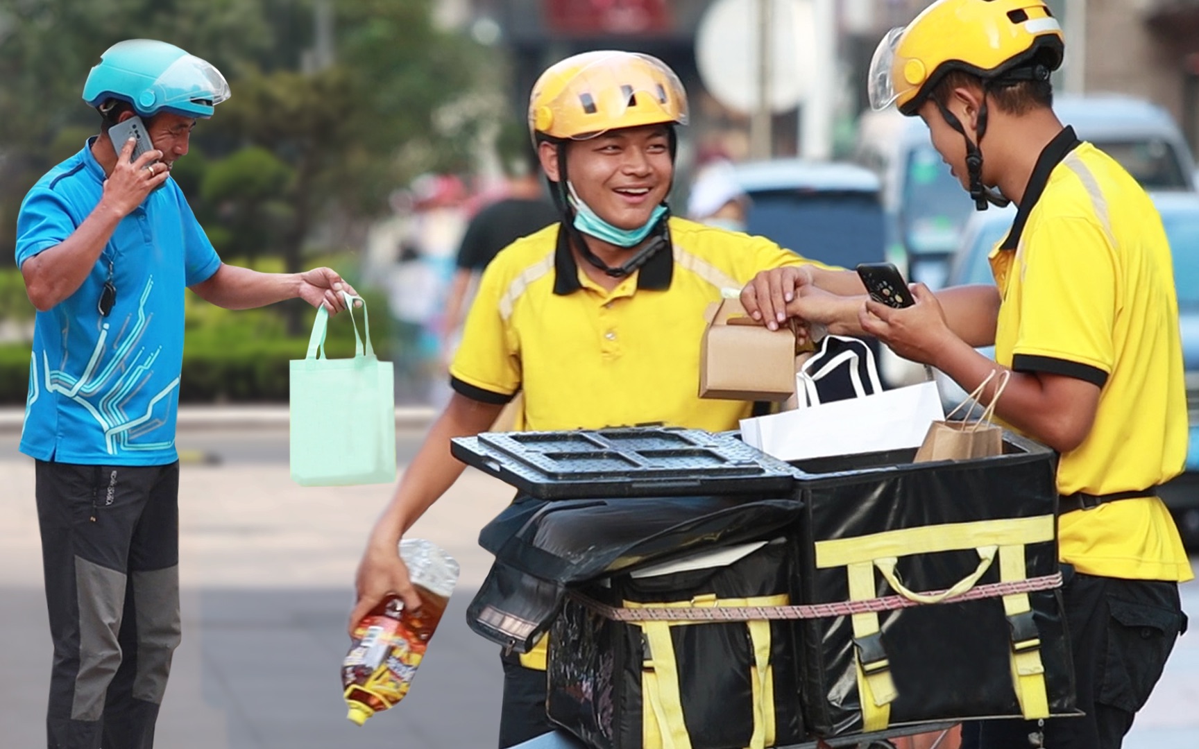 当外卖小哥取餐时得知蛋糕是点给自己的,他们的反应太令人动容了(社会