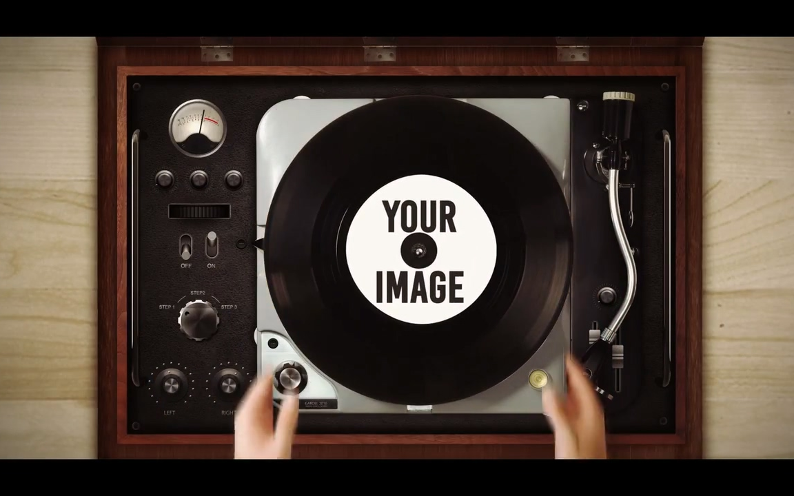 80年代流行金曲排行榜 黑胶唱片播放器开启许多歌手唱片封面旋转出现