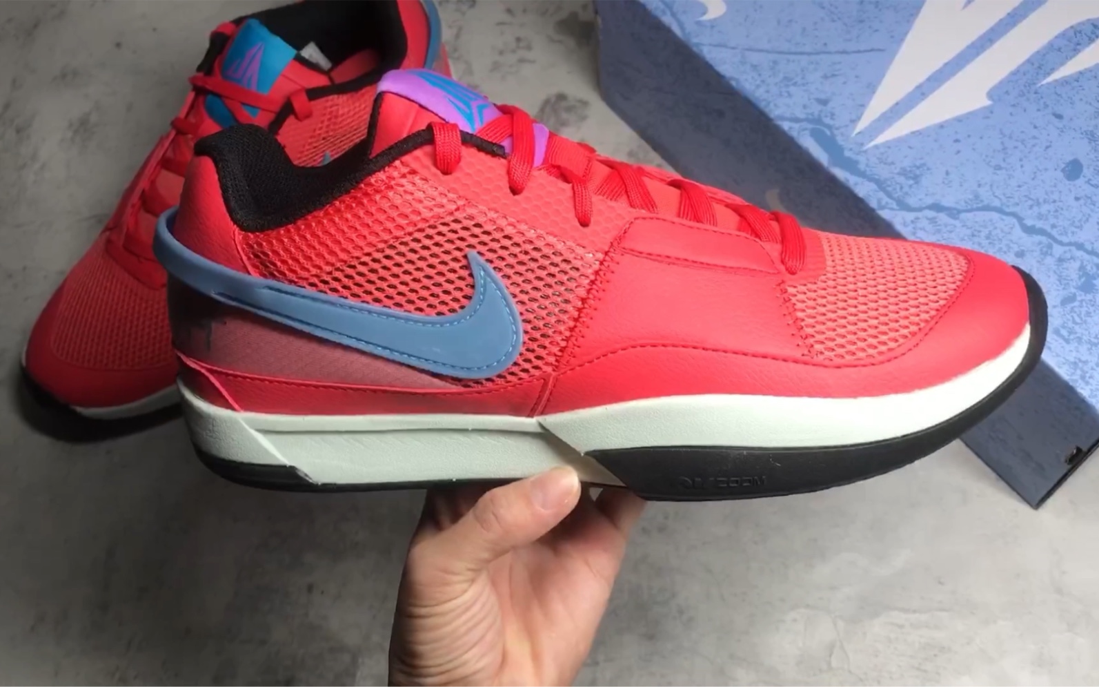 【全方位实拍】nike ja 1 莫兰特1代篮球鞋 "bbq" 红色