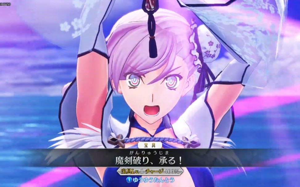 fgo街机泳装宫本武藏街机攻击模组展示