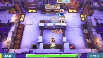 Overcooked2 冰雪1-4 敌群 不修门  双人 叶叶veve
