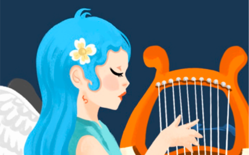 速写打卡第三天里拉琴女她的琴音是海的诗篇