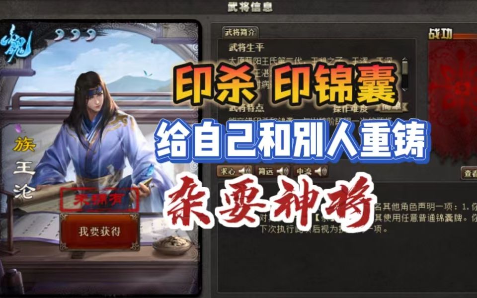 【新武将解析】族王沦哔哩哔哩bilibili