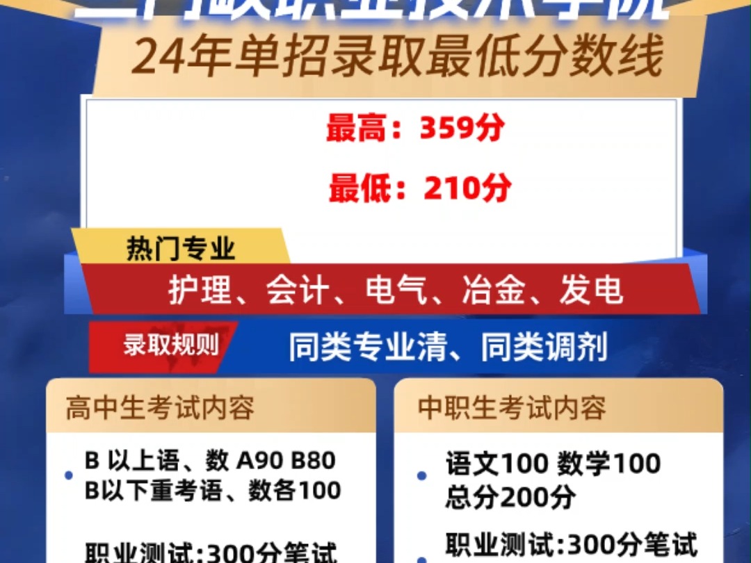 三门峡职业技术学院单招有哪些专业录取分数线,单招职测真题试卷 三门峡职业技术学院单招简章2024年,三门峡职业技术学院单招成绩查询,三门峡职业...