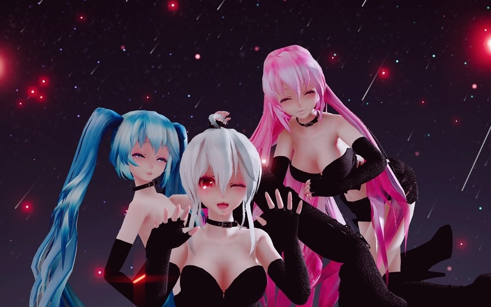 【mmd】[pop/stars] k/da {弱音/初音/巡音} 三倍快乐=3=