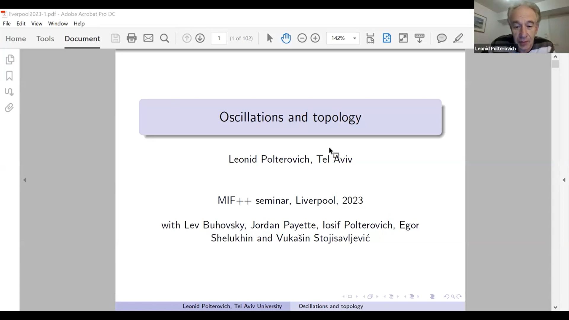 Leonid Polterovich:Oscillations and topology哔哩哔哩bilibili