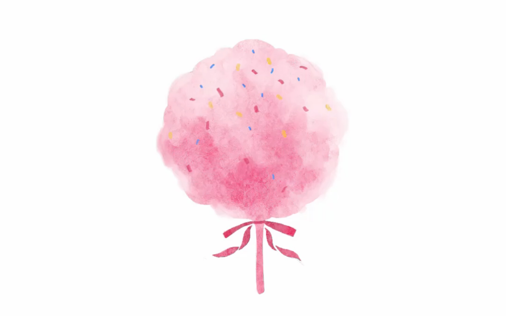 【绘画过程】procreate水彩风粉色棉花糖(临摹练习)