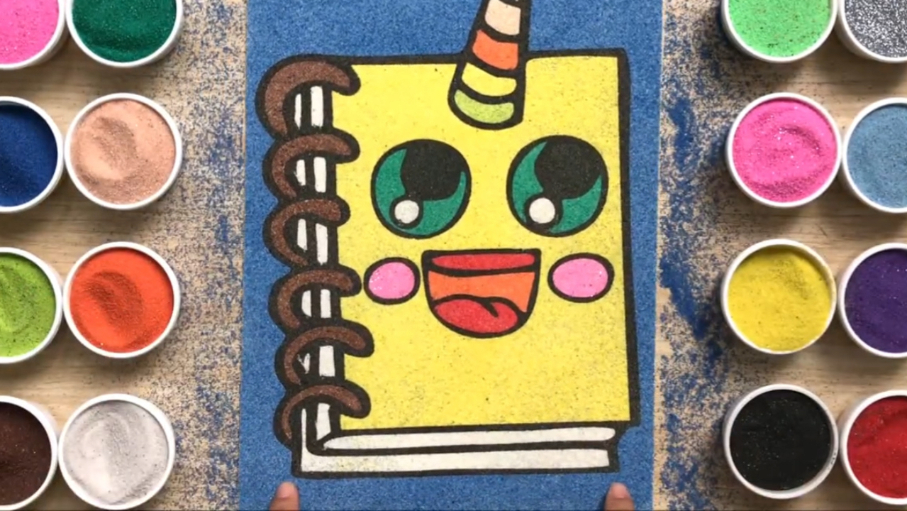 带小角的笔记本儿童手工沙画,好看又好玩