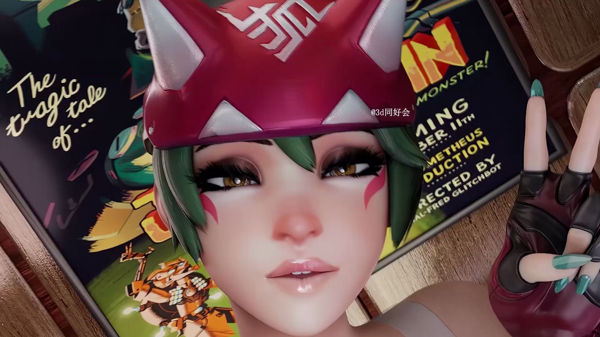 守望先锋3d视频:雾子在电梯里吃甜甜圈