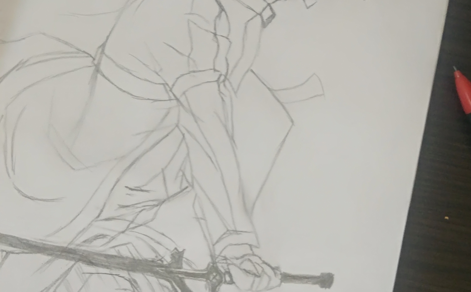 白小纯夜葬与桐人的手绘草图