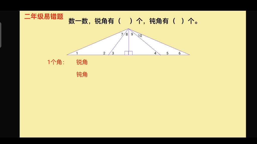 二年级易错题,角的认识:图中竟然有十几个锐角!?哔哩哔哩bilibili