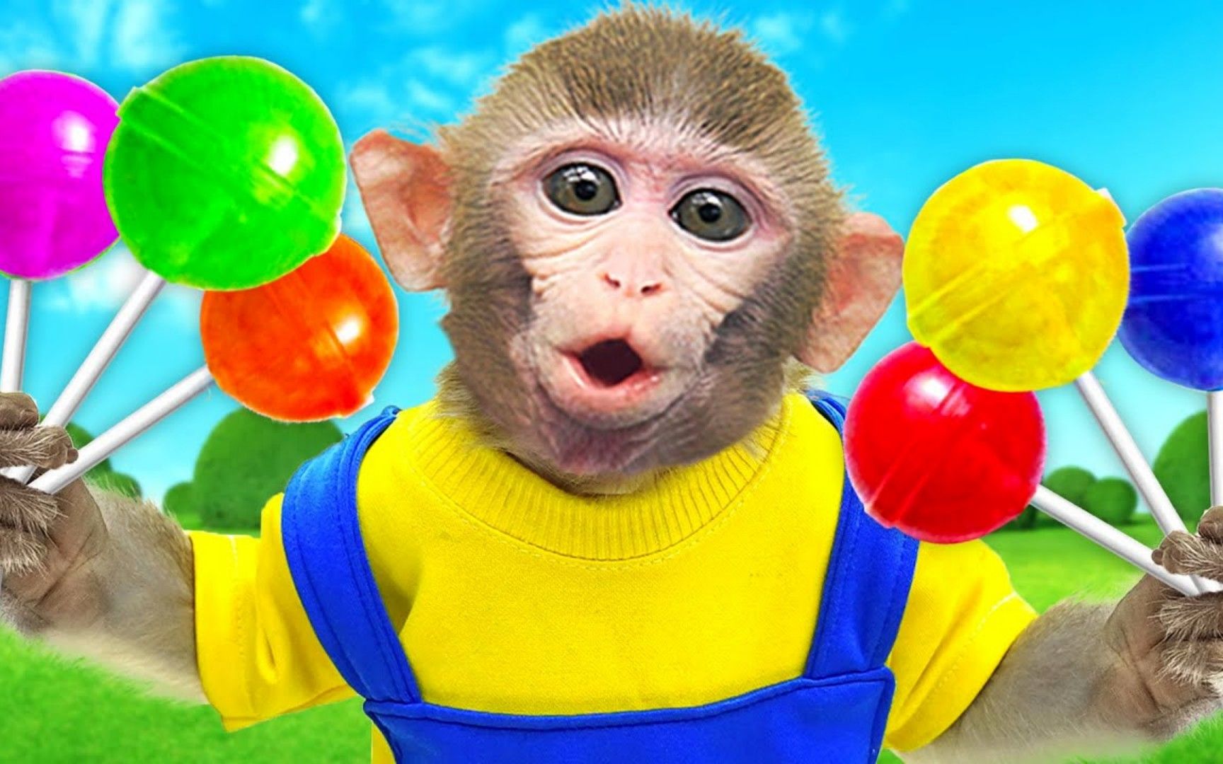 小猴子乐园:猴哥在超市吃美味的迷你水果棒棒糖,真是有趣极了!