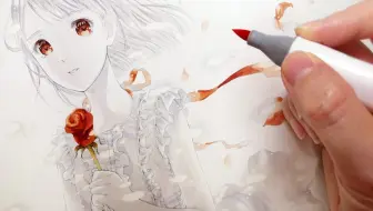 鉛筆 色鉛筆画 晴れ着姿の女の子 メイキング 哔哩哔哩 Bilibili