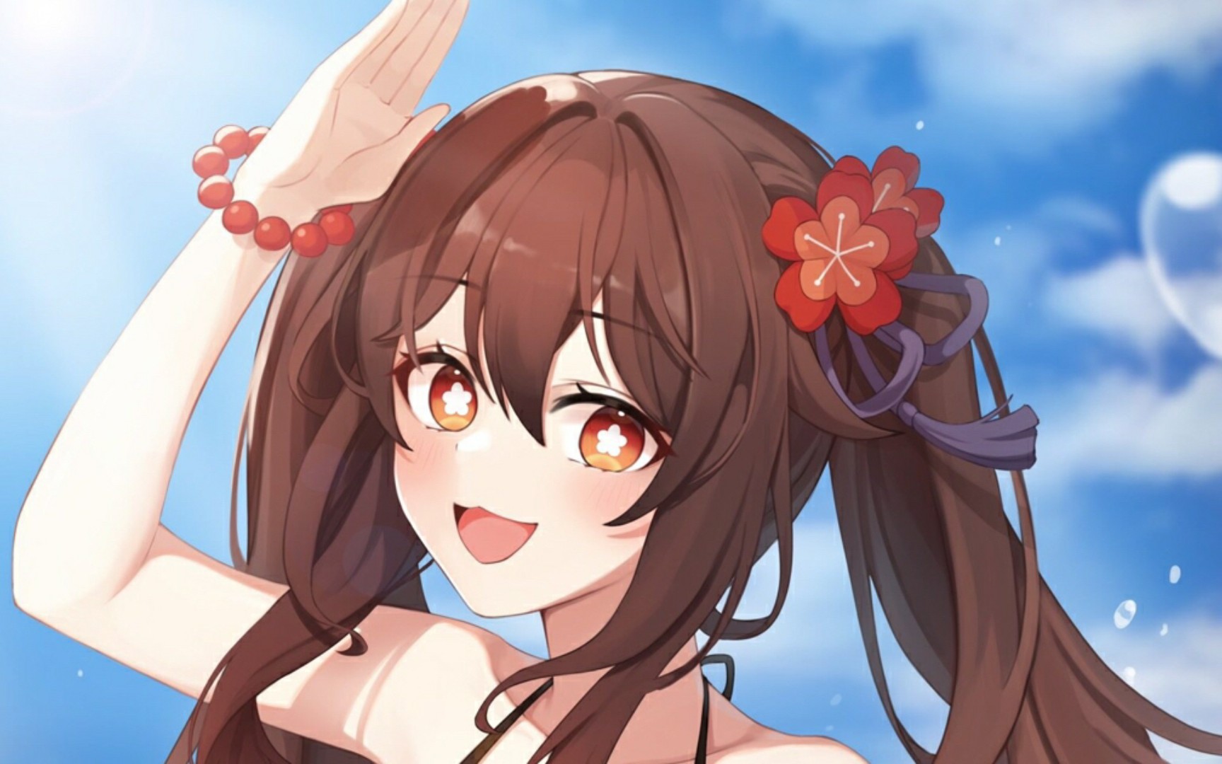 右划屏幕帮胡桃脱衣服