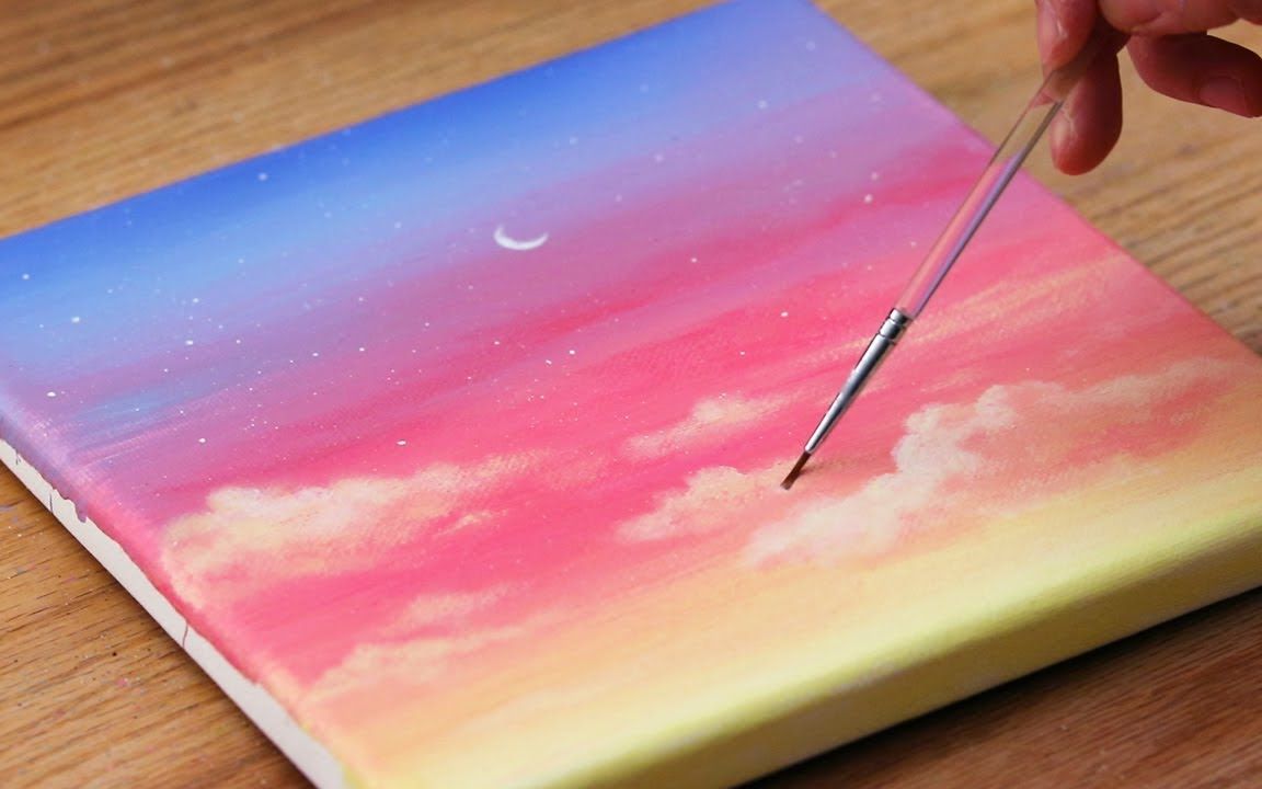 【丙烯画】赠你一片浪漫的玫瑰星云 | chloeart