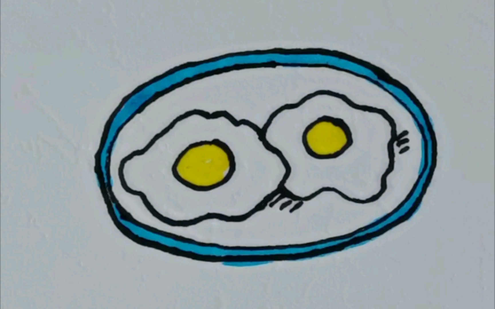 煎蛋怎么画简单图片