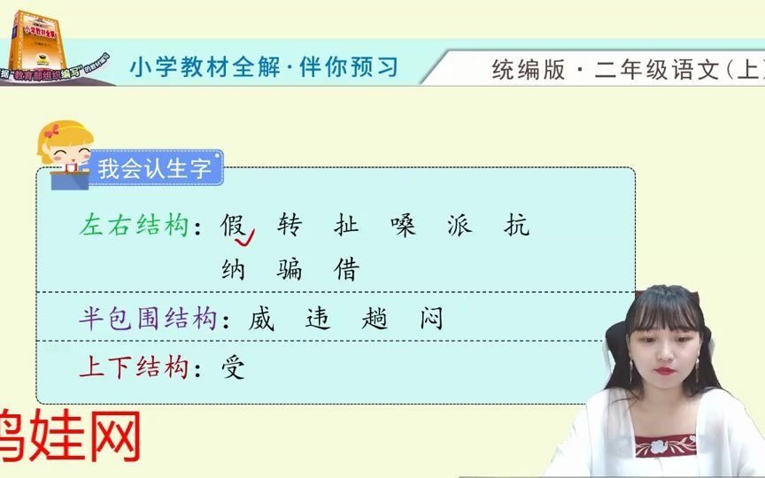 [图]25.【鸡娃网】二年级语文上册课本讲解 名师课堂 淘知学堂 校内同步讲解《小学教材全解》语文预习直播课（统编版）二上—21 狐假虎威