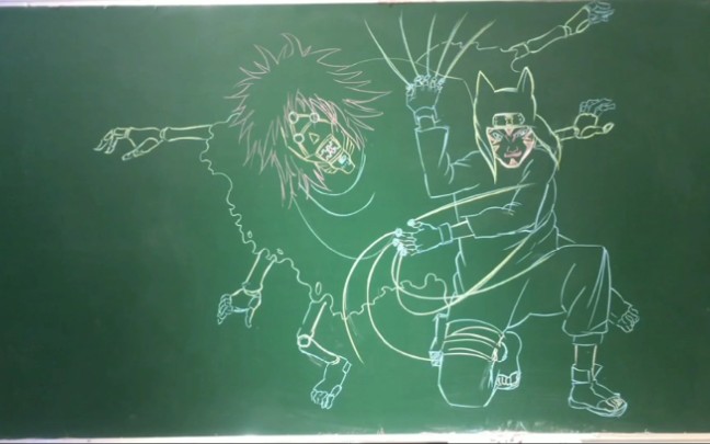 粉笔画火影忍者砂忍勘九郎