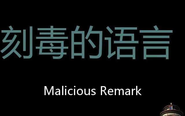 刻毒的语言 Chinese Pronunciation Malicious remark哔哩哔哩bilibili