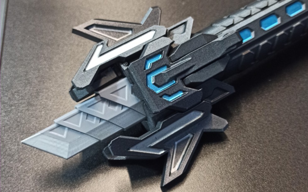 3d打印制作cos道具机甲风伸缩刀/塑料非金属