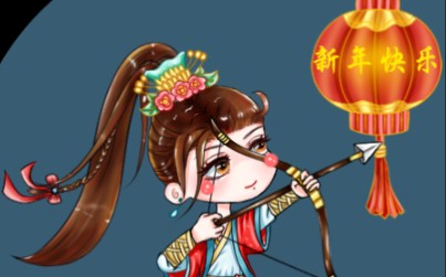 【板绘】古风q版红衣女侠_哔哩哔哩_bilibili