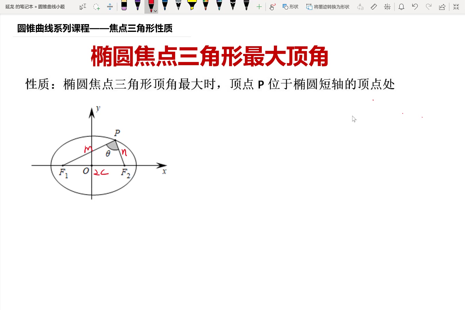 高考数学 重要结论 椭圆焦点三角形顶角性质证明 最大顶角位置哔哩哔哩bilibili