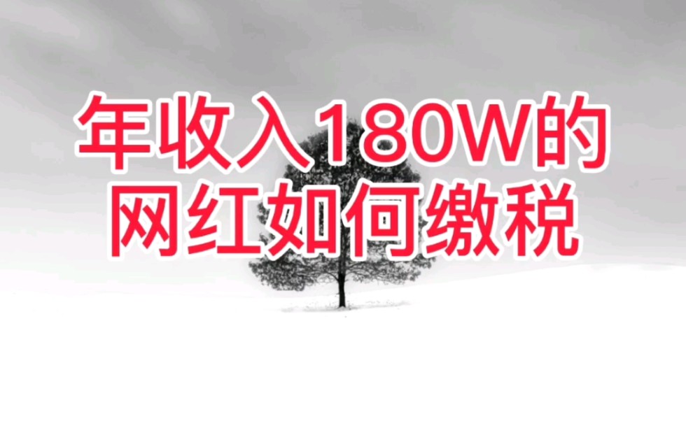 年收入180W的网红如何缴税哔哩哔哩bilibili