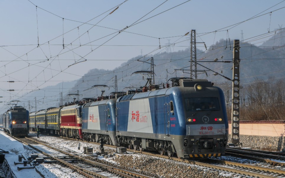 【铁路摄影】西局新段双机hxd3 西局西段ss7c0016牵k8174次通过宝成线