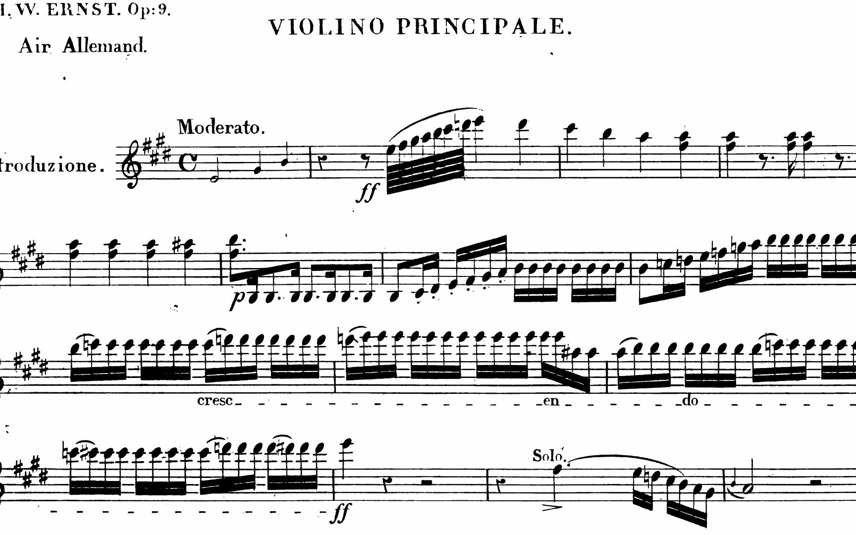 [图]［曲谱同步］［小提琴］Thème allemand varié 德国主题变奏曲, Op.9 By Heinrich Wilhelm Ernst 恩斯特