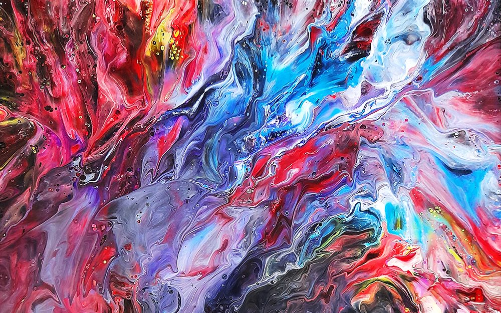 【丙烯流体画】胡里节的色彩盛宴,彩粉漫天飞舞