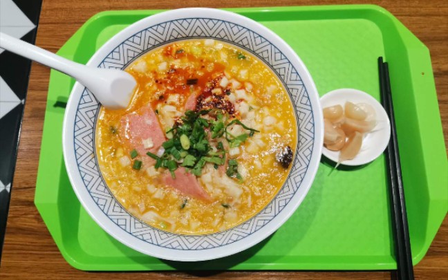 食堂一楼九块钱火腿煮馍(糖蒜一块)_哔哩哔哩 (゜-゜)つロ 干杯~-bili