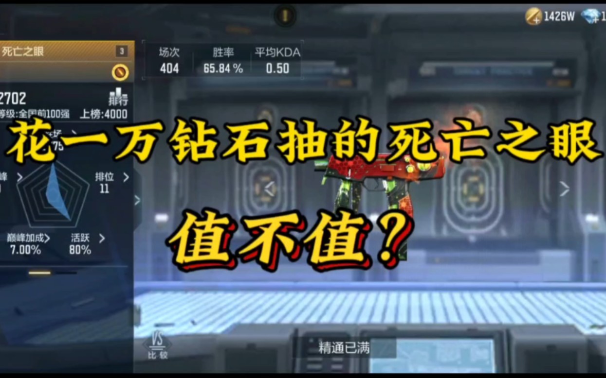 【cf手游】当初花了一万钻石抽到的非英雄级死亡之眼,值不值?