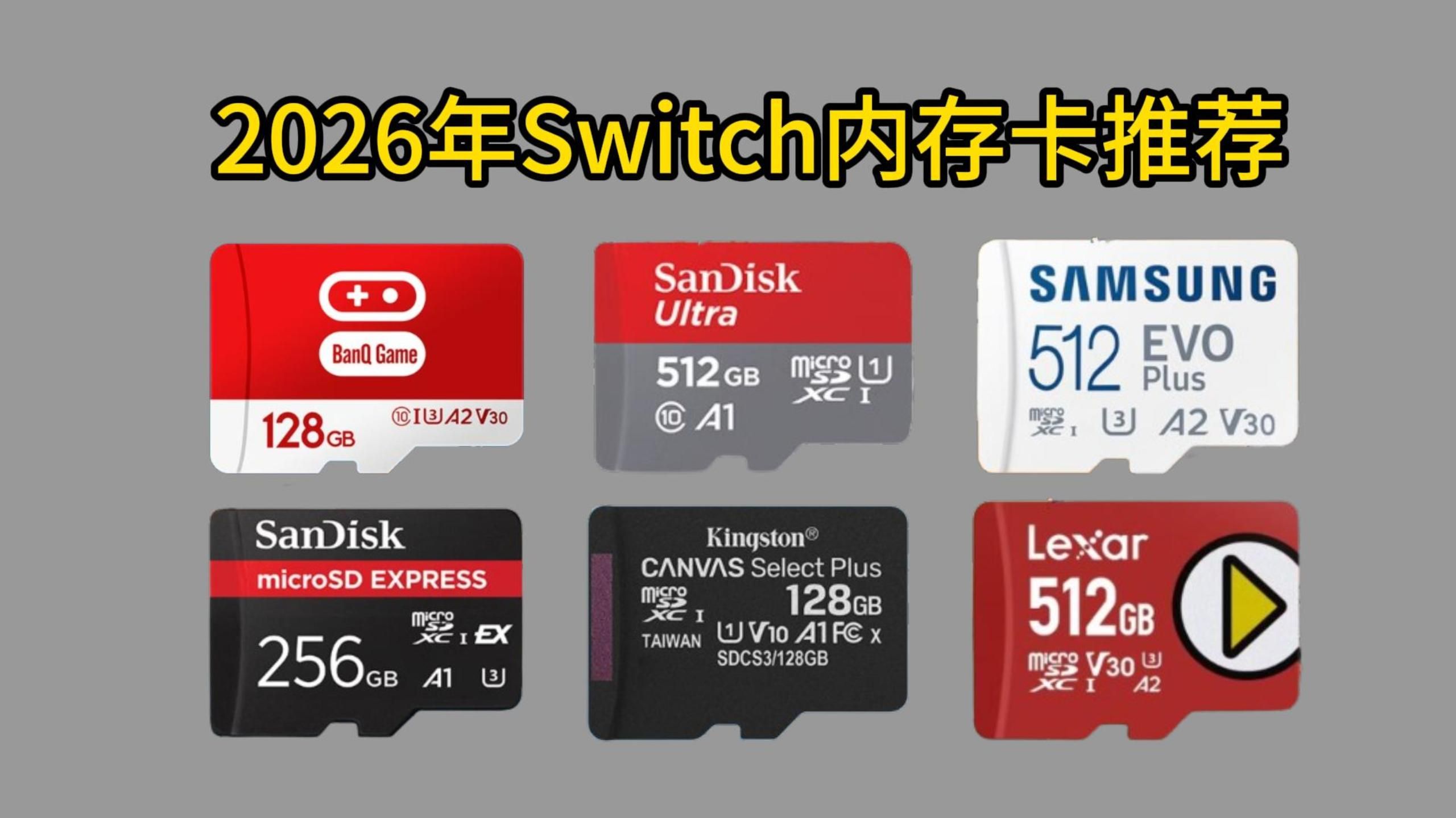 任天堂Switch内存卡哪个牌子性价比高?2026年值得购买的Switch内存卡推荐!闪迪、三星、金士顿、雷克沙等品牌选购指南!